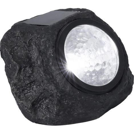 Lampada Solaire LED con design in forma di Pierre, Pierre Solaire LED. In plastica. Lumière pour Jardin, Terrasse, Allées, Balcons