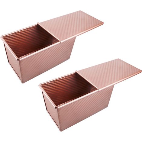 2X Moule à Pain Pullman avec Couvercle, Moule à Pain avec Couvercle, Boîte à Pain en Carton Ondulé Rectangle Antiadhésif (1/4)