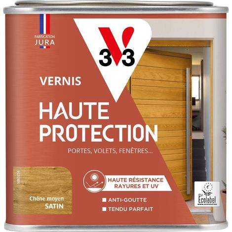 Vernis Haute Protection Ecolabel V33 chêne moyen Satin - 0,5L