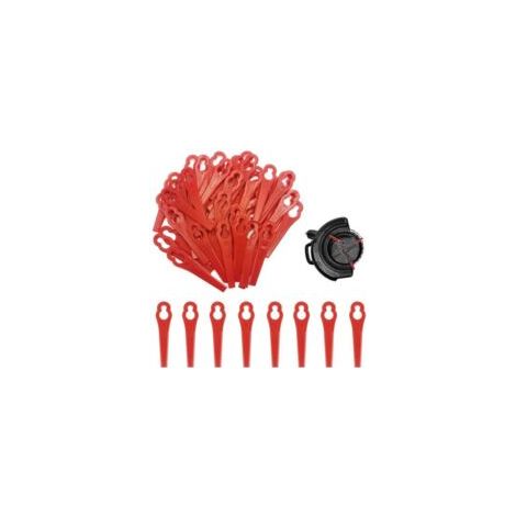 50 Ersatzmesser aus Kunststoff für Rasentrimmer, Kunststoffmesser, Rasentrimmer- und Freischneidermesser, rote Kunststoffmesser für Rasentrimmer H759 - Crezuo