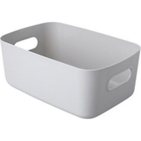 Panier de rangement en plastique blanc (gris) 19 x 13,5 x 7,5 cm