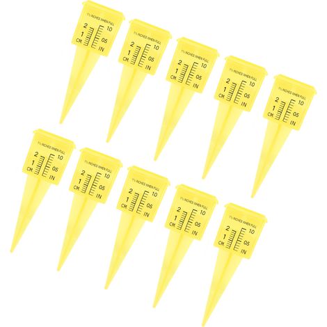 Lot de 10 pluviomètres numérotés, en ABS jaune, de 1,5 pouce, pour terrasse/pelouse (1/5)