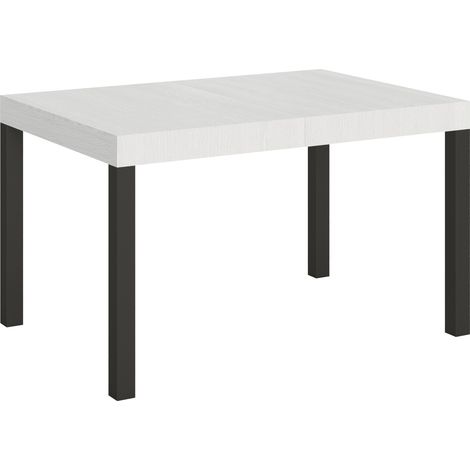Tavolo Allungabile 120/380x90 cm Everyday Bianco Frassino Gambe Antracite