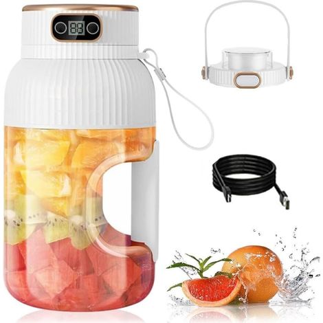 Blender portable écran digital rechargeable smoothies blanc (1/5)