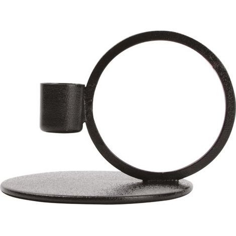 Portacandela in metallo nero da 9 cm - Pillar - Collezione Sp