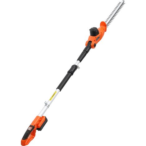 Taille-haie Électrique sans Fil 20 V, Taille-haie à Batterie pour Branches Hautes, Lame en Acier Double Tranchant 457,2 mm, Perche Télescopique 187,5-238,5 cm, Batterie et Chargeur Rapide Inclus