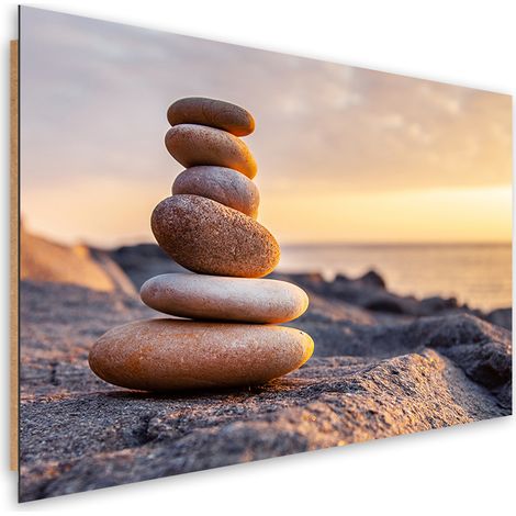 Quadro deco panel, Pietre sulla spiaggia Zen - 60x40 (1/5)
