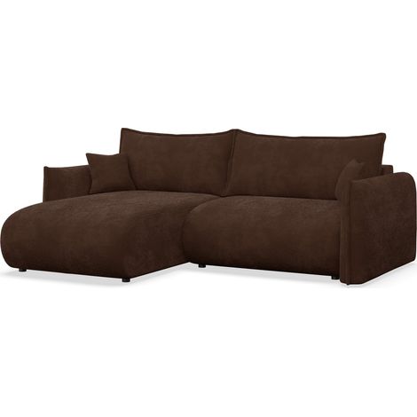 Selsey Cushi – Ecksofa mit Schlaffunktion, Ottomane links, Braun-Chenille (1/5)