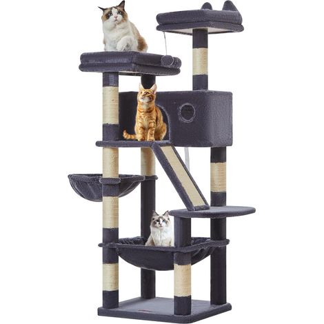 Arbre À Chat 146 cm, Tour de Jeux pour Chats, 2 Plateformes (1/5)