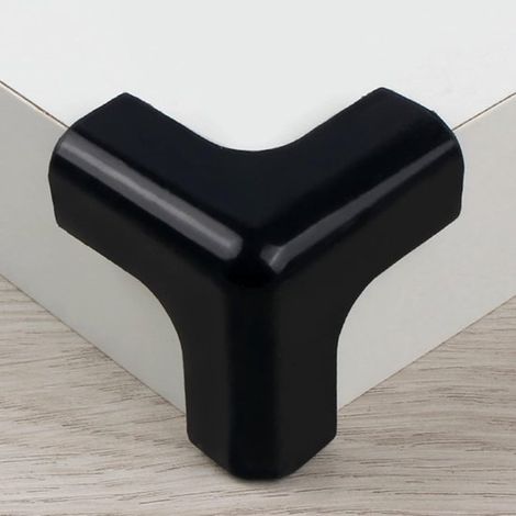 Paquete de 10 protectores de esquinas para mesas y muebles, de PVC suave negro y anticolisión. (1/2)