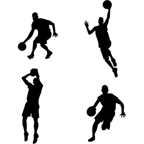 Set mit 4 Basketball-Wandaufklebern für Jungen und Mädchen (1/4)