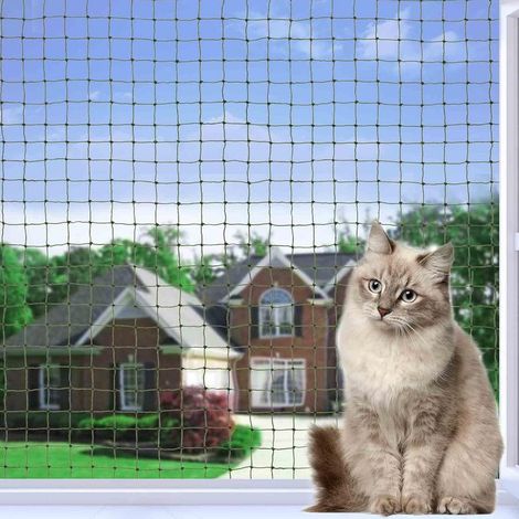 (vert 2 x 3 m)Filet de Protection Chat, Filet Chat Balcon Renforcé, Robuste, Résistant aux Morsures, Résistant au Vieillissement (1/5)