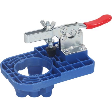 Localizzatore di aperture per cerniere, dima per cerniere da 35 mm, facile da installare per porte in lega di alluminio (blu) (1/5)