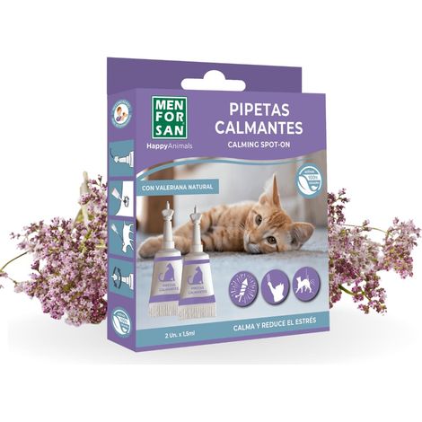 MENFORSAN Pipette calmanti per gatti, blister con 2 unità, Riduce lo Stress, Con Valeriana naturale (1/5)