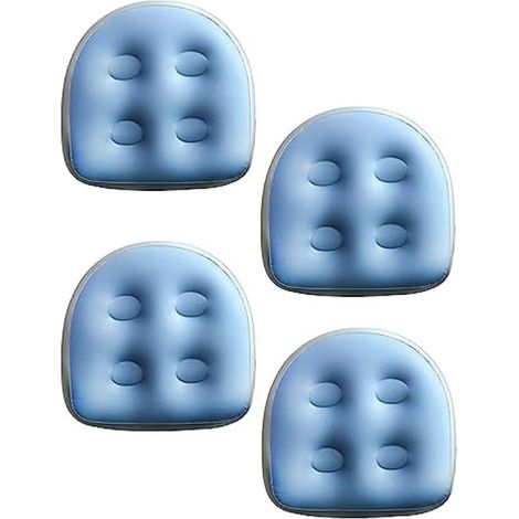 Lot de 4 coussins gonflables pour spa et baignoire de piscine - En PVC bleu - Imperméable - Tapis de massage doux