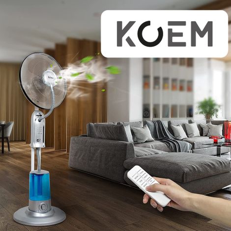 Ventilateur de rose'e avec ne'buliseur purificateur d'air 75W exte'rieur inte'rieur et jardin