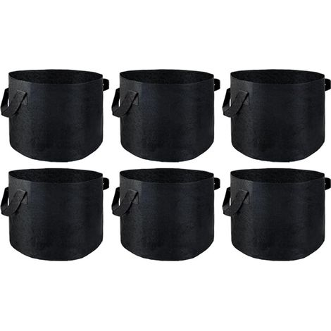 6 Sac plantation, Non tissé avec poignées, 2 Gallons, 20x20cm, Pour tomates pommes de terre fleurs (1/5)