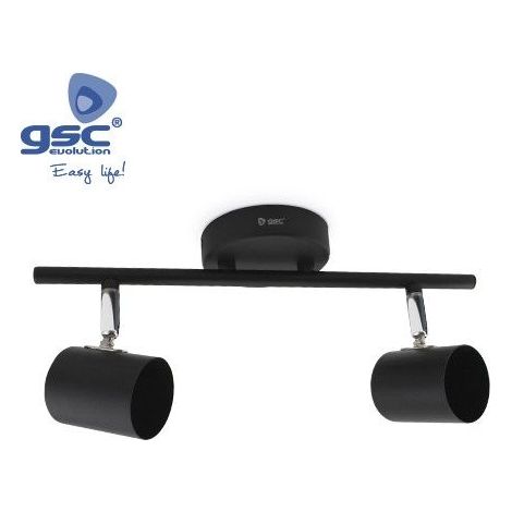 Spot de plafond 2 éléments linéaires GU10 Noir GSC 001905358
