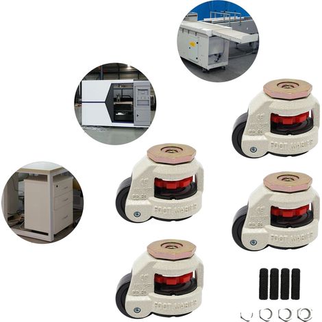 Roues de meuble, Capacité de charge 250kg/551 lbs, Longueur de roue 101mm/3.98in, Longueur d'essieu 61mm/2.4in, Design rétractable, Nylon et acier durables (1/5)