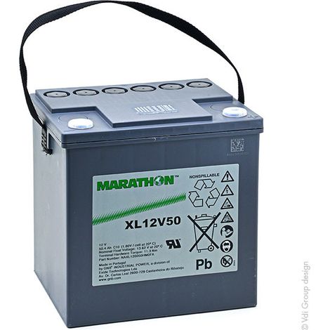 Exide - Batterie plomb AGM MARATHON XL12V50 12V 50.4Ah M6-F (1/2)