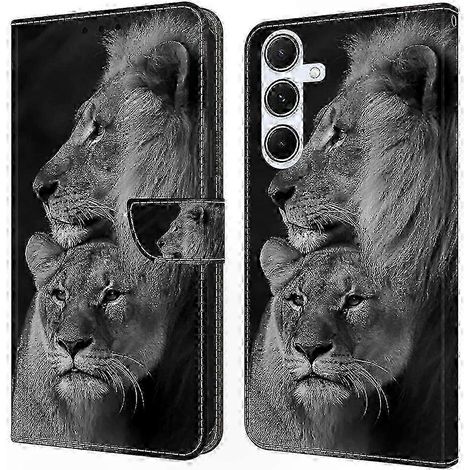 Étui Portefeuille en Cuir Motif 3D avec Fermeture Magnétique pour Téléphones 4G 5G - Design Argent Fluide (1/5)