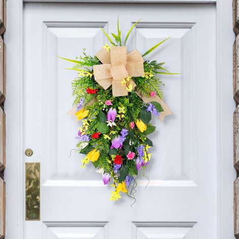 Guirlande De Tulipes - Décor Floral Artificiel Pour Porte Mur Fenêtre - Idéal Pour Mariage Fête Printemps - 45 cm - 1 Pièce (1/3)