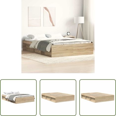 vidaXL Estructura de cama roble Sonoma 160x200 cm (1/5)