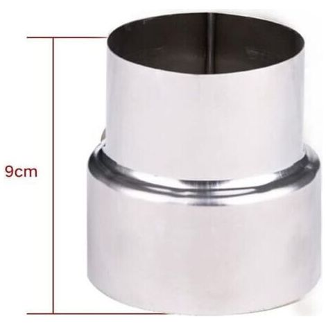 Réducteur de tuyau de fumée en acier inoxydable, adaptateur de cheminée, tuyau de poêle, réduction en acier inoxydable, tuyau de fumée, tuyau de poêle (90-80mm)