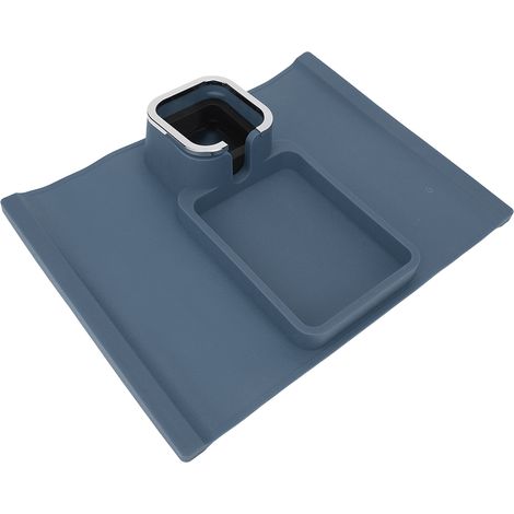 Porte-gobelet ergonomique multifonction en silicone pour canapé, avec base antidérapante, idéal pour les accoudoirs de canapé et de bureau (bleu). (1/5)