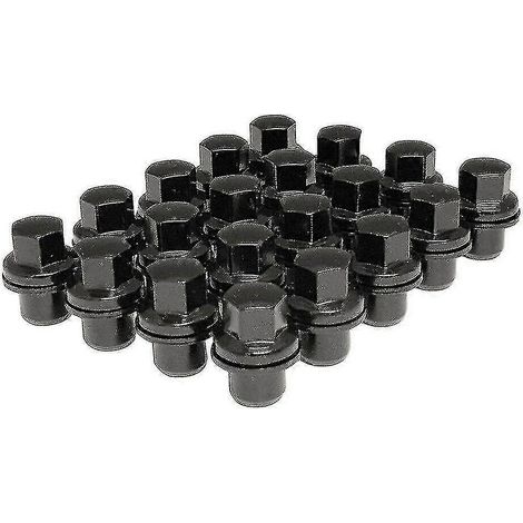 20 écrous de roue noirs M14x1,5 compatibles avec les jantes Land Rover Range Rover Sport HSE LR3 LR4 LR2