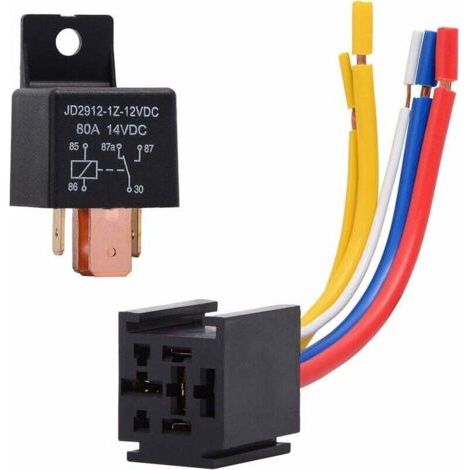 Stück 12V 80A 5-poliger Kfz-Motor-Hochleistungs-Ein/Aus-Relaisstecker (SPST, normalerweise offen) - 5-adrig