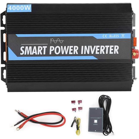 Inversor de onda sinusoidal pura de 4000 W, de 12 V a 220 V, con control remoto, convertidor para instalación en automóviles, camping, caravanas y vehículos. (1/5)