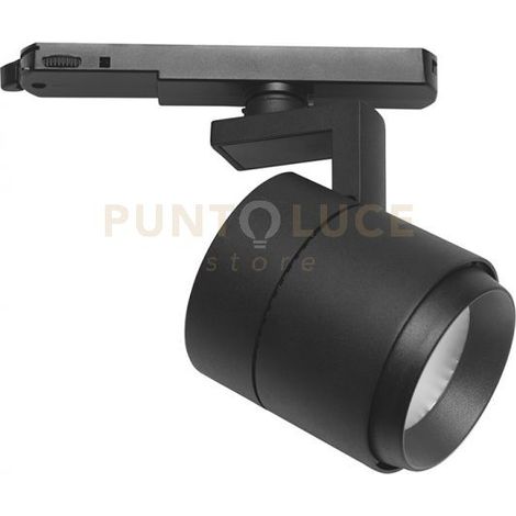 Proiettore a binario trifase GFA991C LED 35W 2950lm 3000K 38° CRI90 Orientabile in alluminio nero satinato Eurostandard - Gealuce