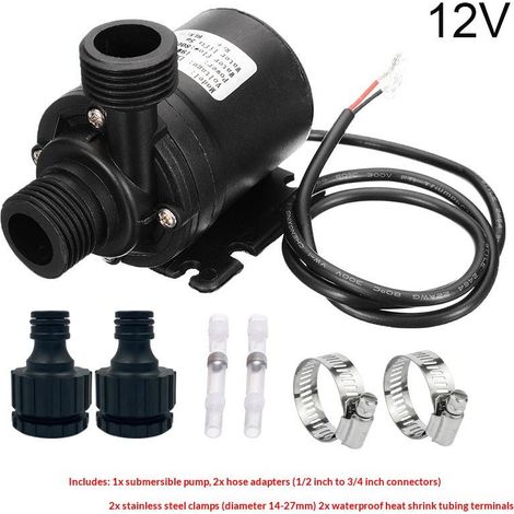 Filiyano-Pompe à eau solaire haute pression DC12V/24V, hauteur de refoulement 5 m, débit 800 l/h, sans balais, 12 V filaire (1/5)