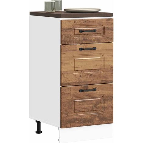 Mueble bajo de cocina Kalmar de madera antigua de ingeniería vidaXL