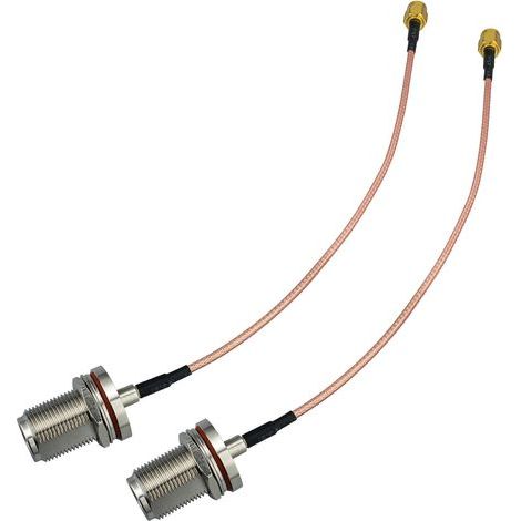 2 Pack of SMA Mâle à N Séparateur Femelle avec Joint Torique Etanche RG316 Câble 20CM 50 Ohms Faible Perte Type N à SMA Câble pour Routeur Antenne Amplificateur de Signal Adaptateur (1/4)