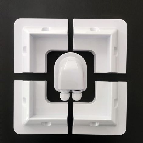 White 5-Piece No-Drill ABS Solar Panel Mounting Kit — Suitable for RVs, Vans, Trailers, Boats, and School Bus Conversions (1/5)