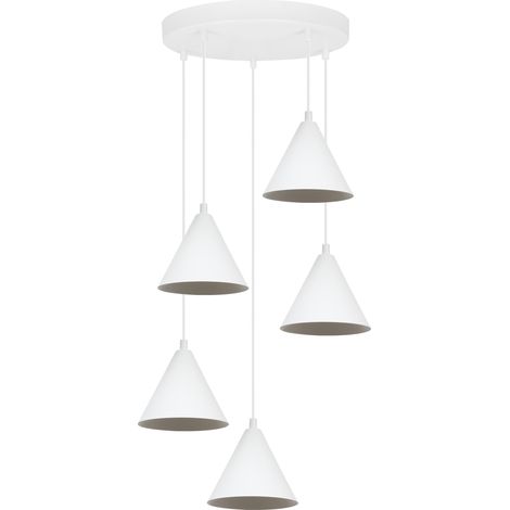 LAMPE SUSPENDU SOHO BLANC 5 PL 14 CM E14 (1/5)