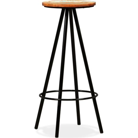Lot de 2 Tabourets de bar，Chaise de bar bois massif de récupération CFW573529 (1/5)