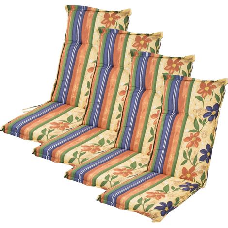 4x Polsterauflage Hochlehner Gartenstühle Sitzkissen Sesselauflage Sitzauflage (1/2)
