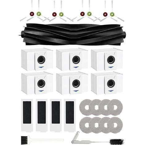 Juego de accesorios para el eje delantero para ECOVACS DEEBOT T20 OMNI/DEEBOT T20e Omni, 29 piezas: 1 cepillo principal, 8 cepillos laterales (1/5)