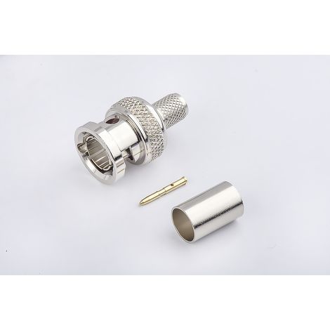 Connecteur coaxial RS PRO Mâle Droit, raccordement A sertir 75O Montage sur câble ( Prix pour 1 )