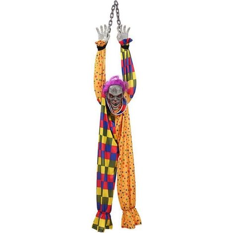 Clown Effrayant Parlant et Secouant Animé à Suspendre de 5,6 Pieds avec ChaîNe, Activé au Toucher pour DéCor D'Halloween (1/5)