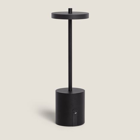 Lampada da Tavolo LED Portatile per Esterni Metallo con Batteria USB Ricaricabile Jawania  Nero