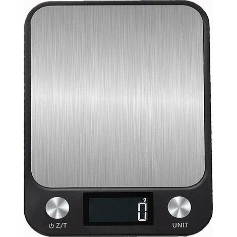 Balance de cuisine plate en acier inoxydable Petite balance à plate-forme électronique mini 5 kg pour la nourriture et la cuisson gramme pesant la batterie noire 5 kg 1g (1/4)