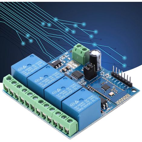 Relais Bluetooth 5 V à 4 canaux, interrupteur de commande à distance Bluetooth IoT à 4 canaux pour maison connectée (application mobile Android) (1/5)