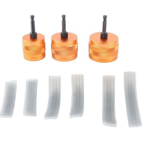 Jeu de 3 Débrosseurs pour Tubes Cuivre 1/2" 3/4" 1" Métal avec Mandrin Hex 1/4" et Brosses Remplaçables pour Dégage Peinture et Outils Plomberie (1/4)