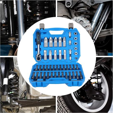 Jeu d'outils de démontage d'amortisseur de 50 pièces, kit d'outils de démontage d'amortisseurs, amortisseur de suspension, écrou de suspension, outil d'installation pour la plupart des