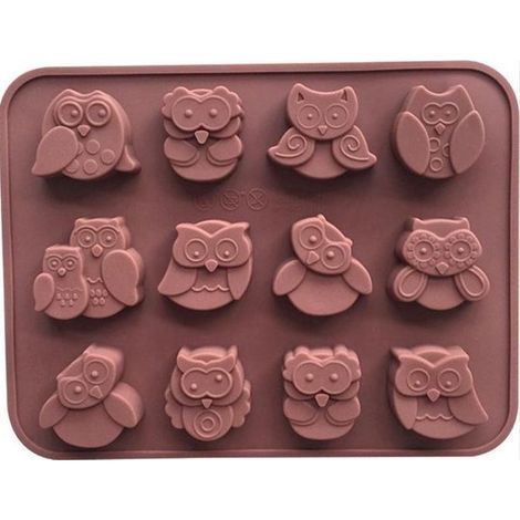 Moule à chocolat hibou, moule en silicone pour chocolat, glaçons ou fondant (1/2)