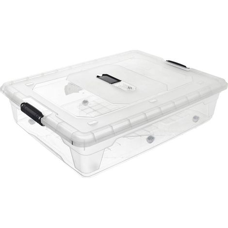 Conteneur sous lit sur roulettes, format XXL bas, 50 l (1/5)